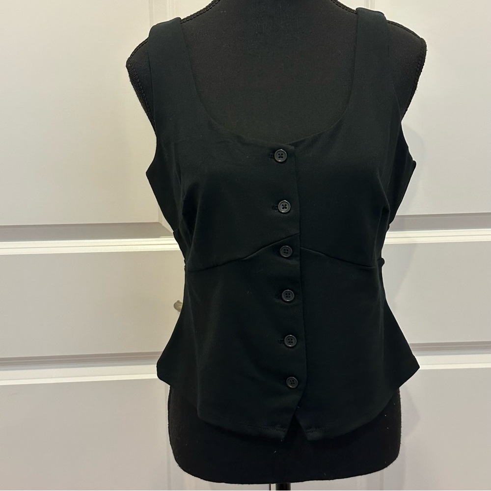 a new day Black Button-Up Women's Vest